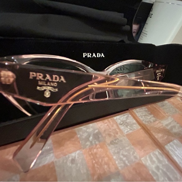💖 AUTHENTIC Prada Pink Clear Women's Glasses, New with Case and Cloth - Picture 7 of 9